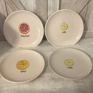 Rae Dunn 4 Citrus Plates